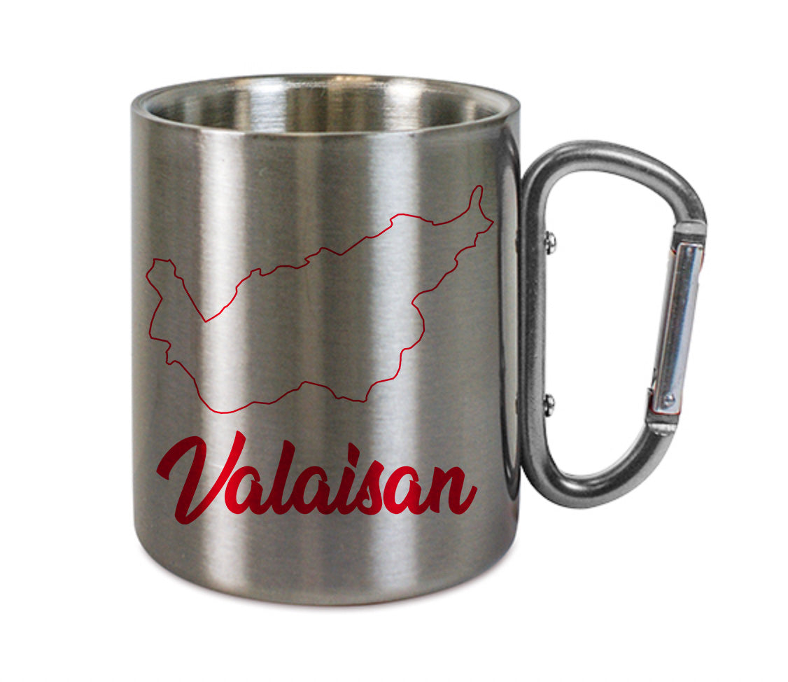 Mug inox mousqueton personnalisé Valaisan