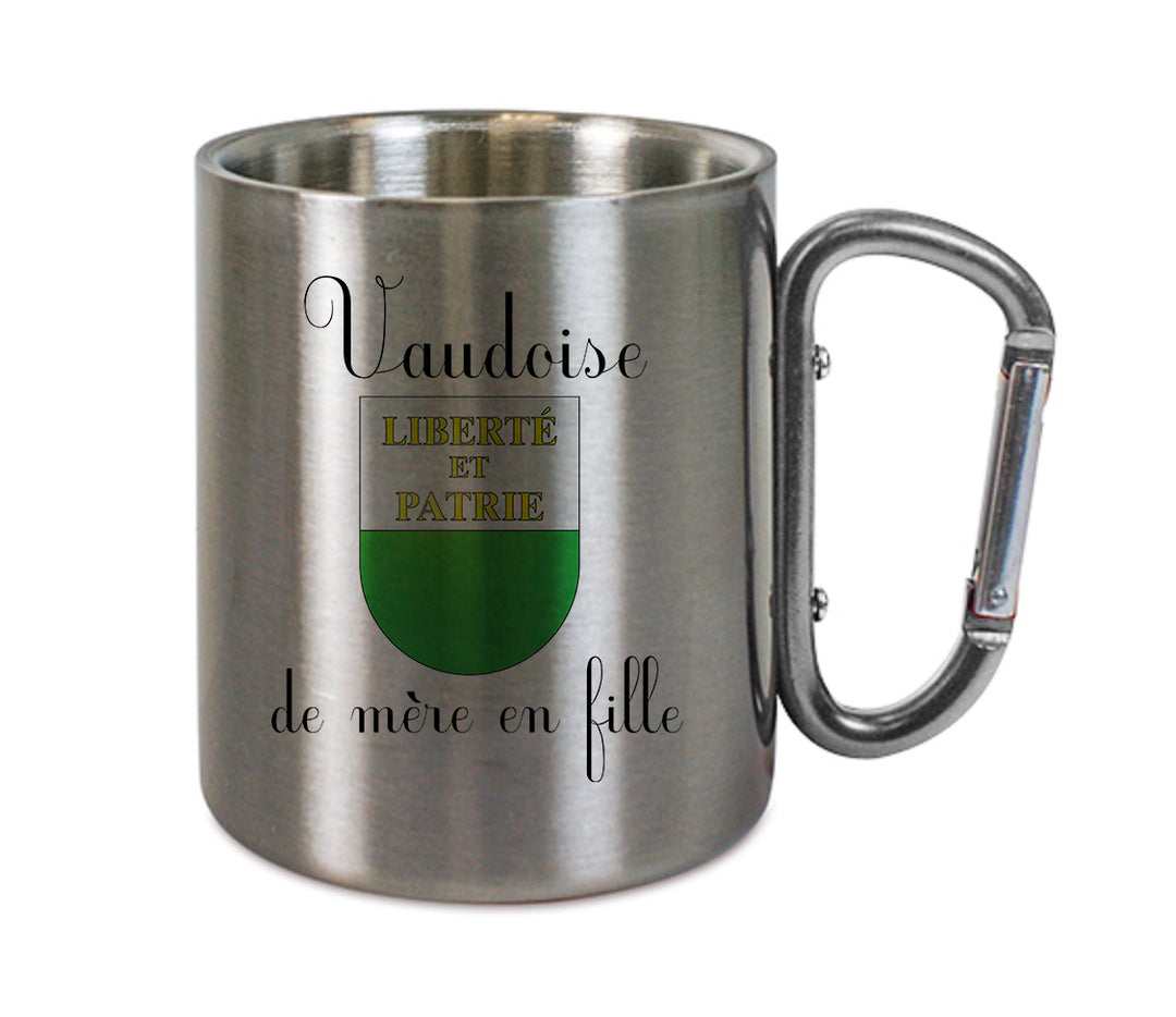 Mug inox mousqueton personnalisé Vaudoise de mère en fille