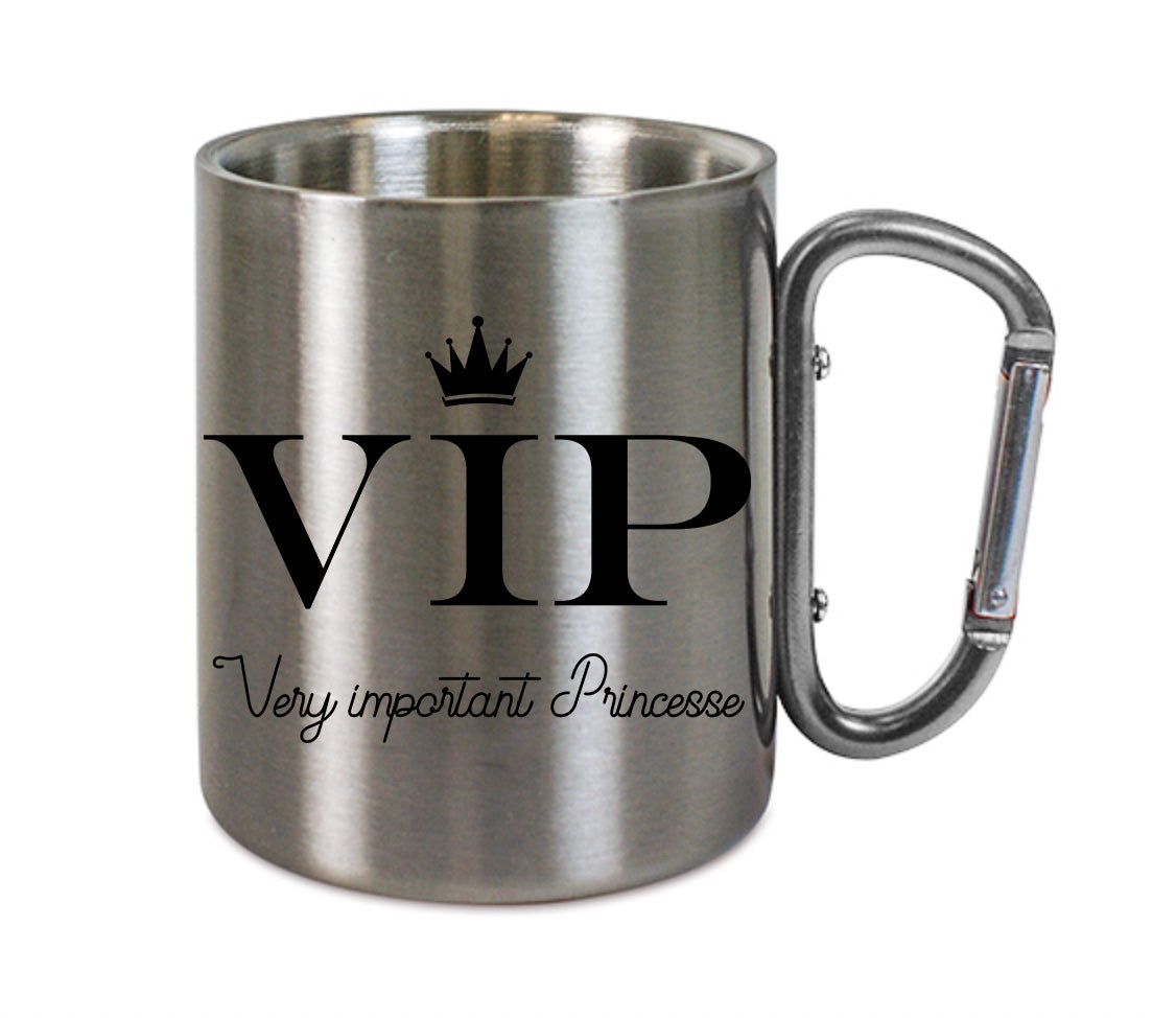 Mug inox mousqueton personnalisé Very important princesse