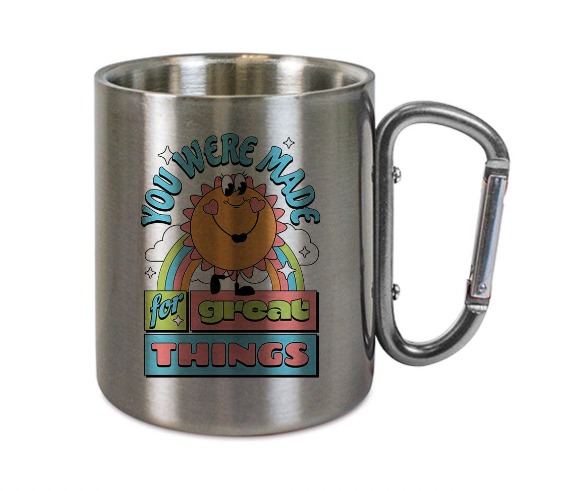Mug inox mousqueton personnalisé You were made for great things
