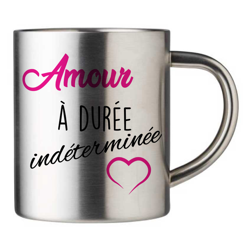 Mug inox personnalisé Amour à durée indéterminée