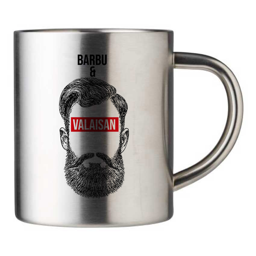 Mug inox personnalisé Barbu et Valaisan