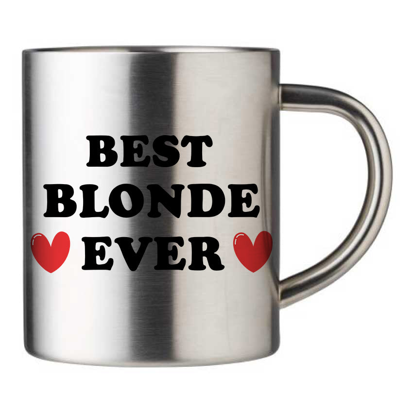 Mug inox personnalisé Best blonde ever