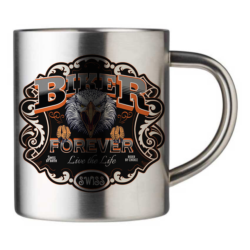 Mug inox personnalisé Biker forever