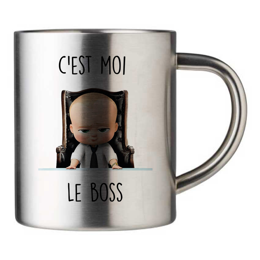 Mug inox personnalisé C'est moi le boss