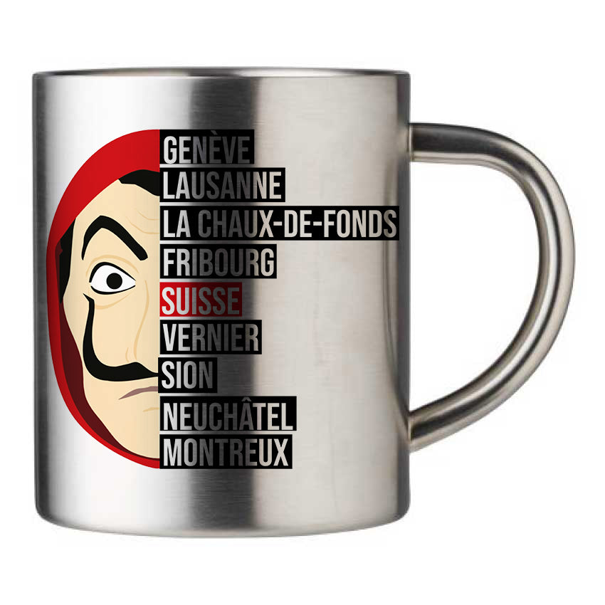 Mug inox personnalisé Casa de Papel Suisse Romande