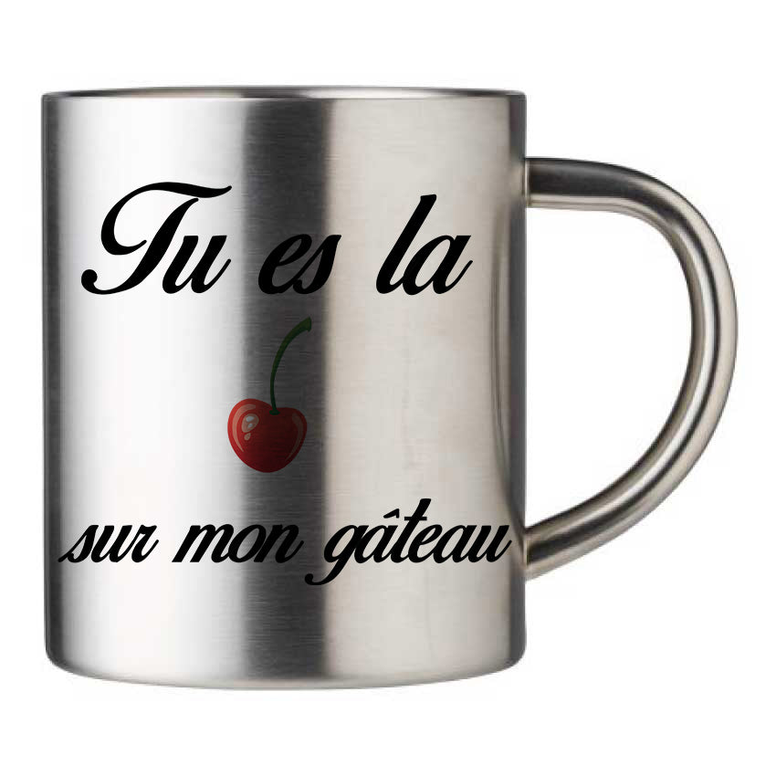 Mug inox personnalisé Cerise sur le gateau