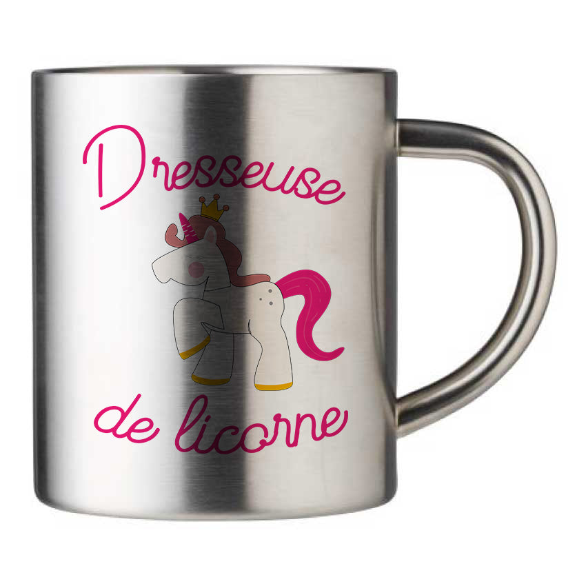 Mug inox personnalisé Dresseuse de licorne