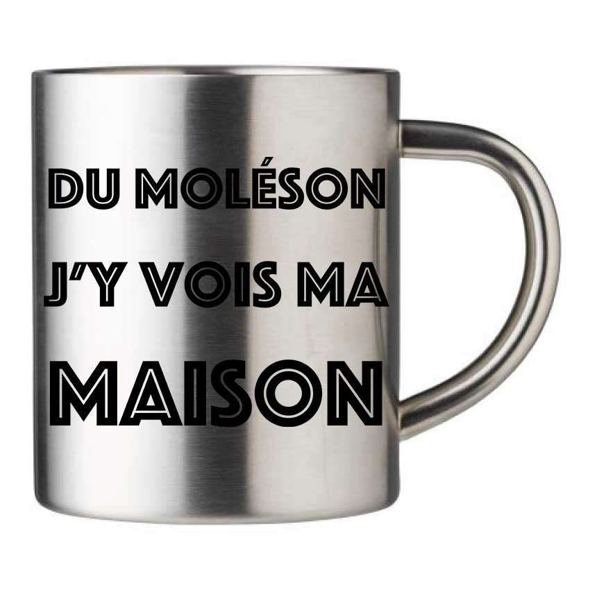 Mug inox personnalisé Du moleson j'y vois ma maison