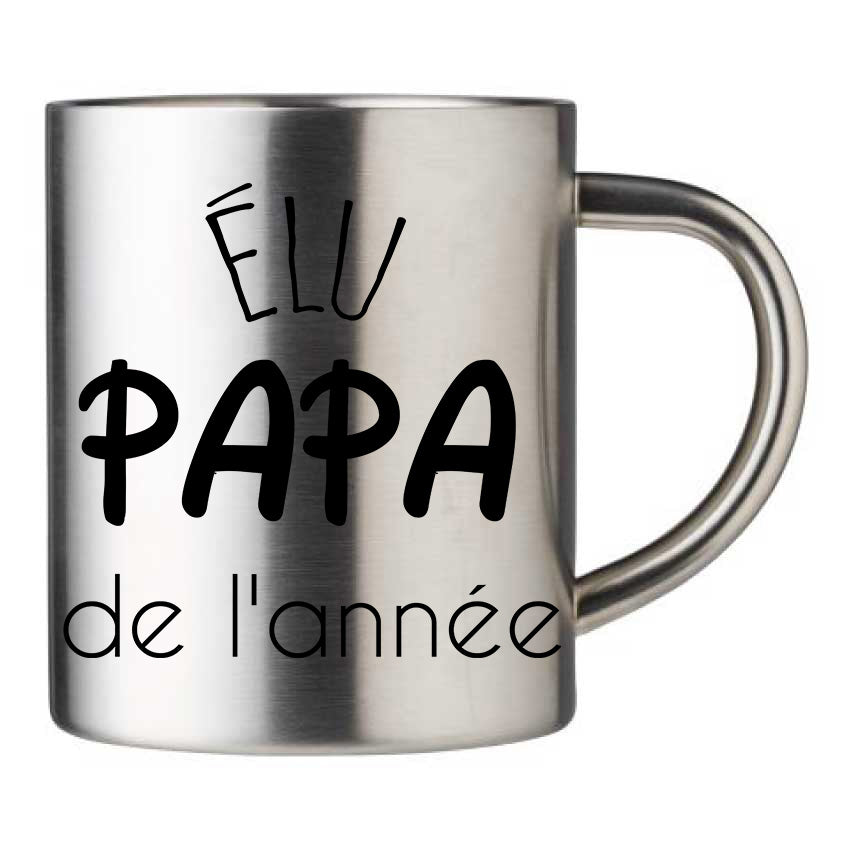 Mug inox personnalisé Elu Papa de l'annee