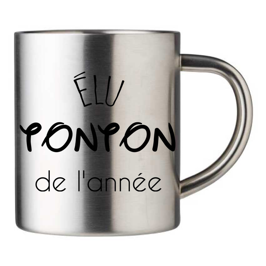 Mug inox personnalisé Elu tonton de l'annee