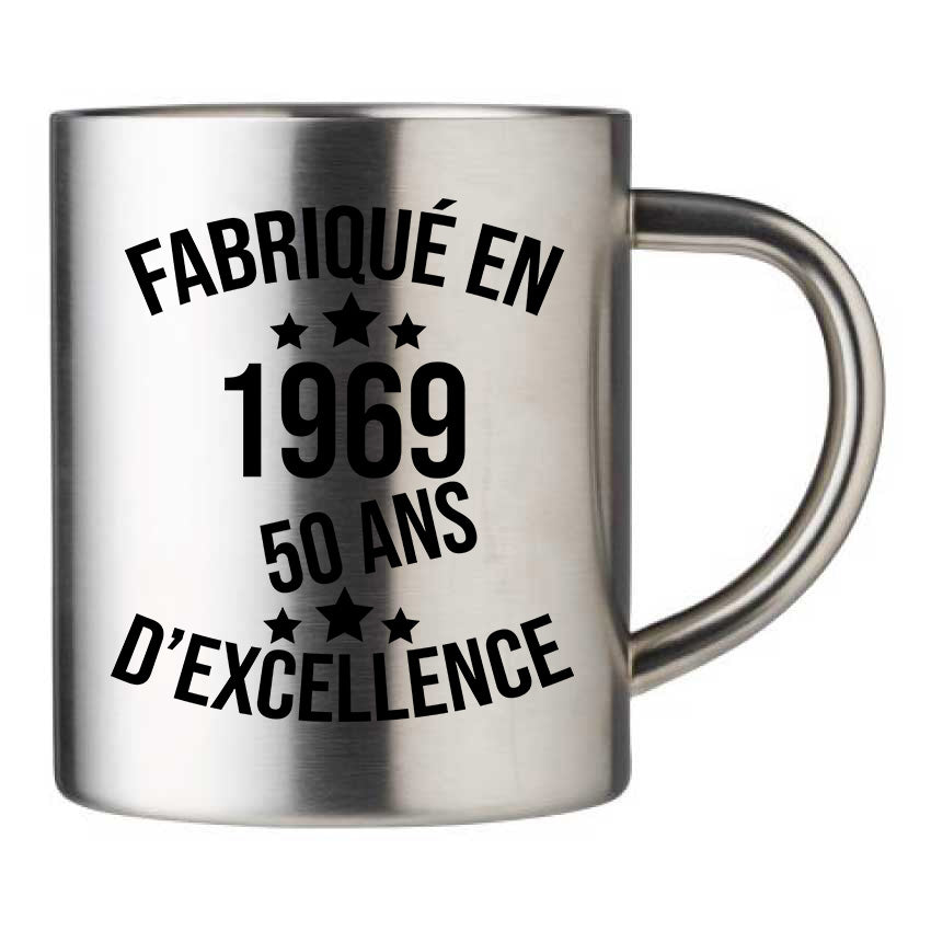 Mug inox personnalisé Fabrique en 1969
