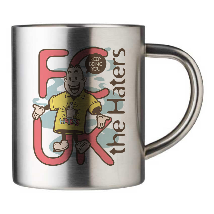 Mug inox personnalisé Fuck the haters