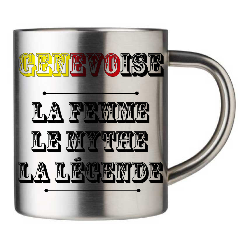 Mug inox personnalisé Genevoise la femme le mythe la légende