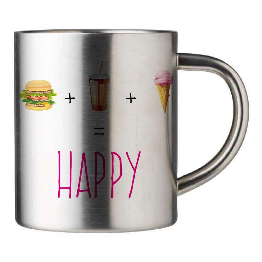 Mug inox personnalisé Happy