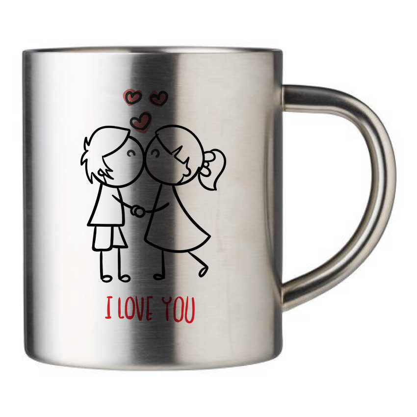Mug inox personnalisé I love you