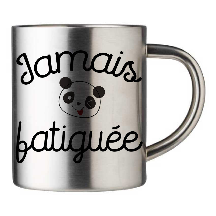 Mug inox personnalisé Jamais fatigue v3