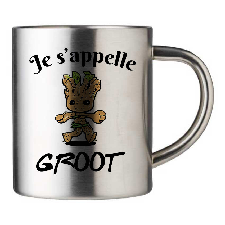 Mug inox personnalisé Je s'appelle Groot