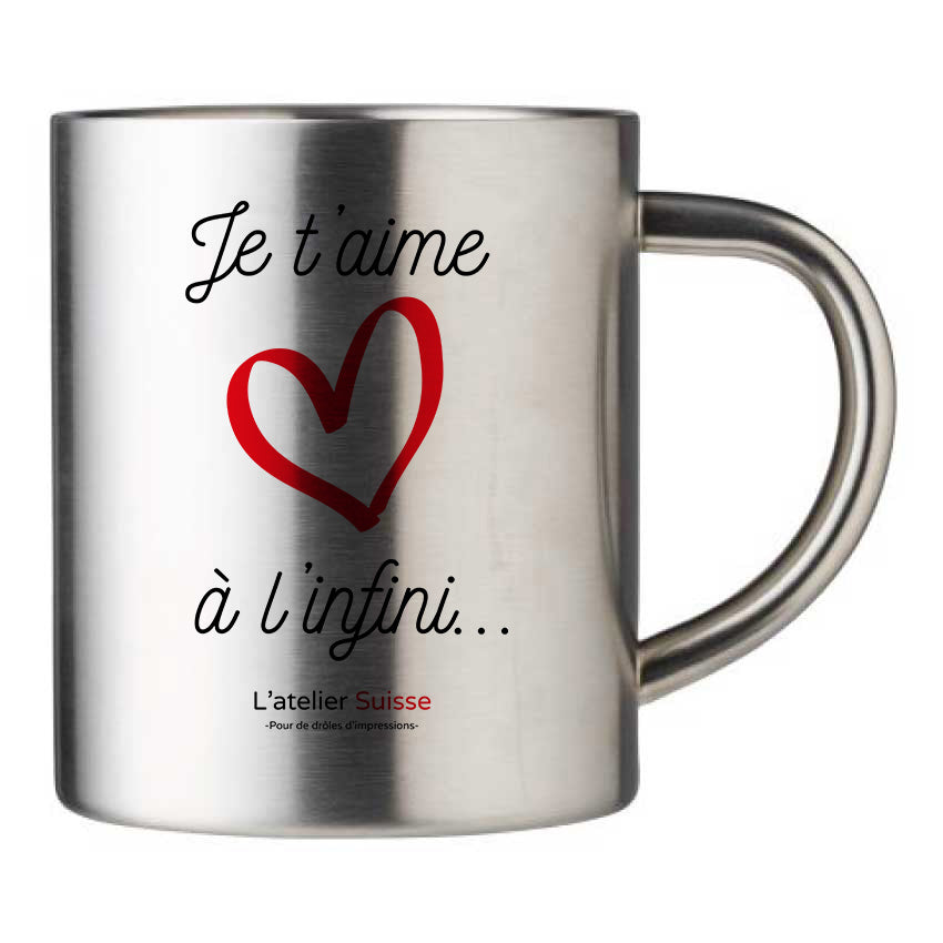 Mug inox personnalisé Je t'aime à l'infini