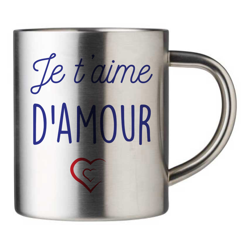 Mug inox personnalisé Je t'aime d'amour
