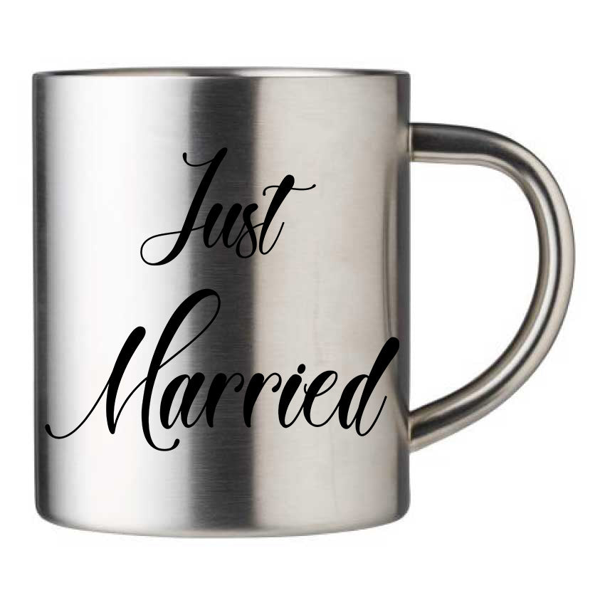 Mug inox personnalisé Just married