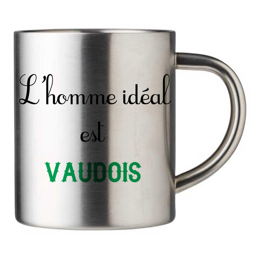 Mug inox personnalisé L'homme ideal Vaudois