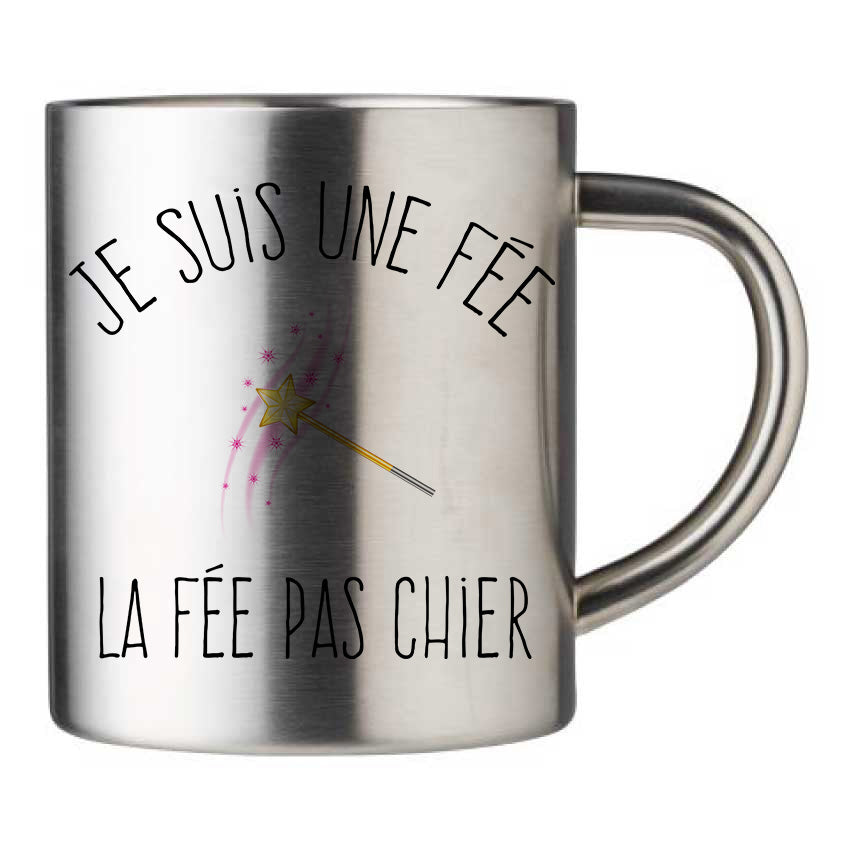 Mug inox personnalisé La fée pas chier