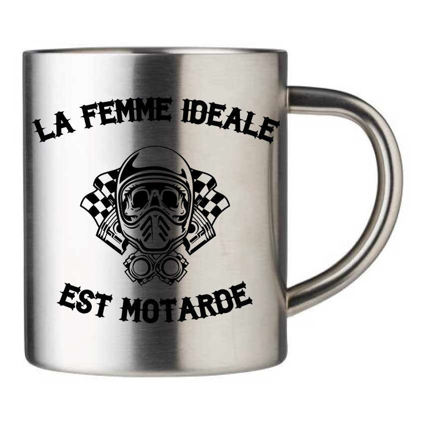 Mug inox personnalisé La femme idéale est motarde