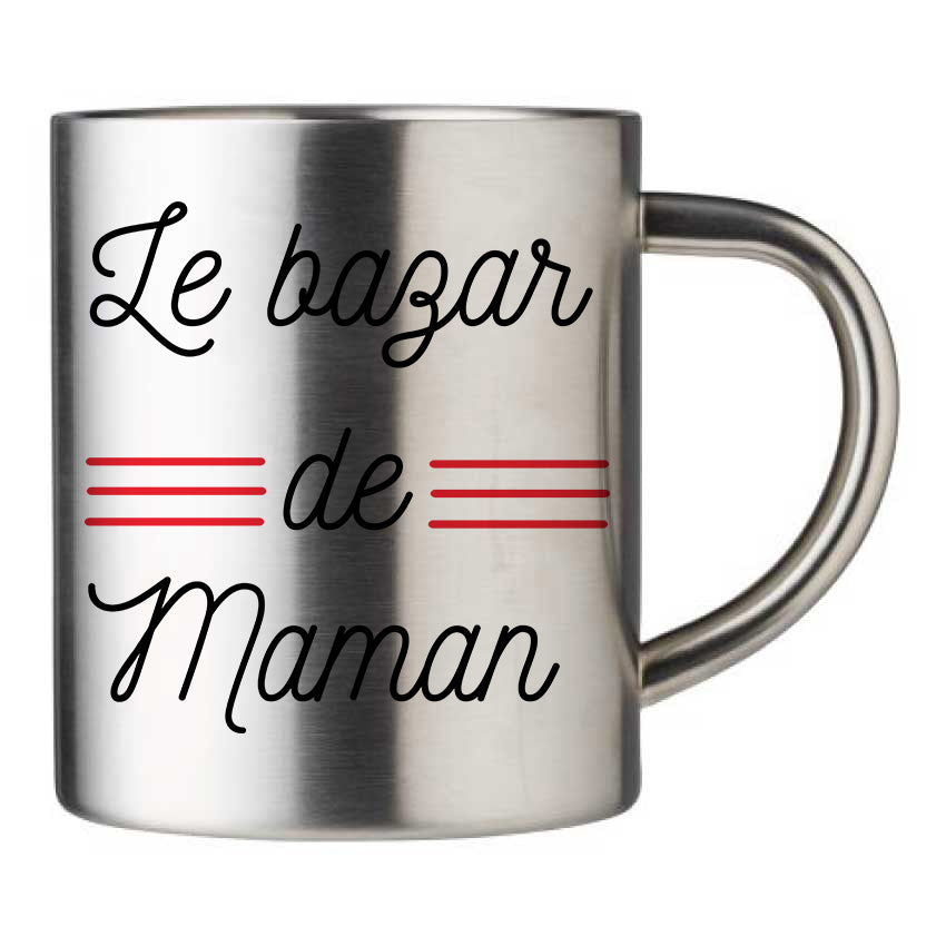 Mug inox personnalisé Le bazar de Maman