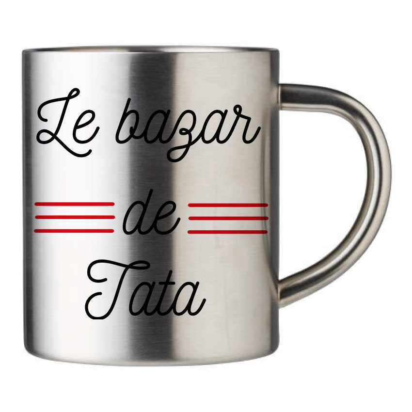 Mug inox personnalisé Le bazar de tata