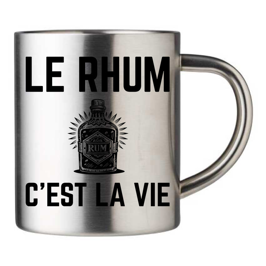 Mug inox personnalisé Le rhum c'est la vie