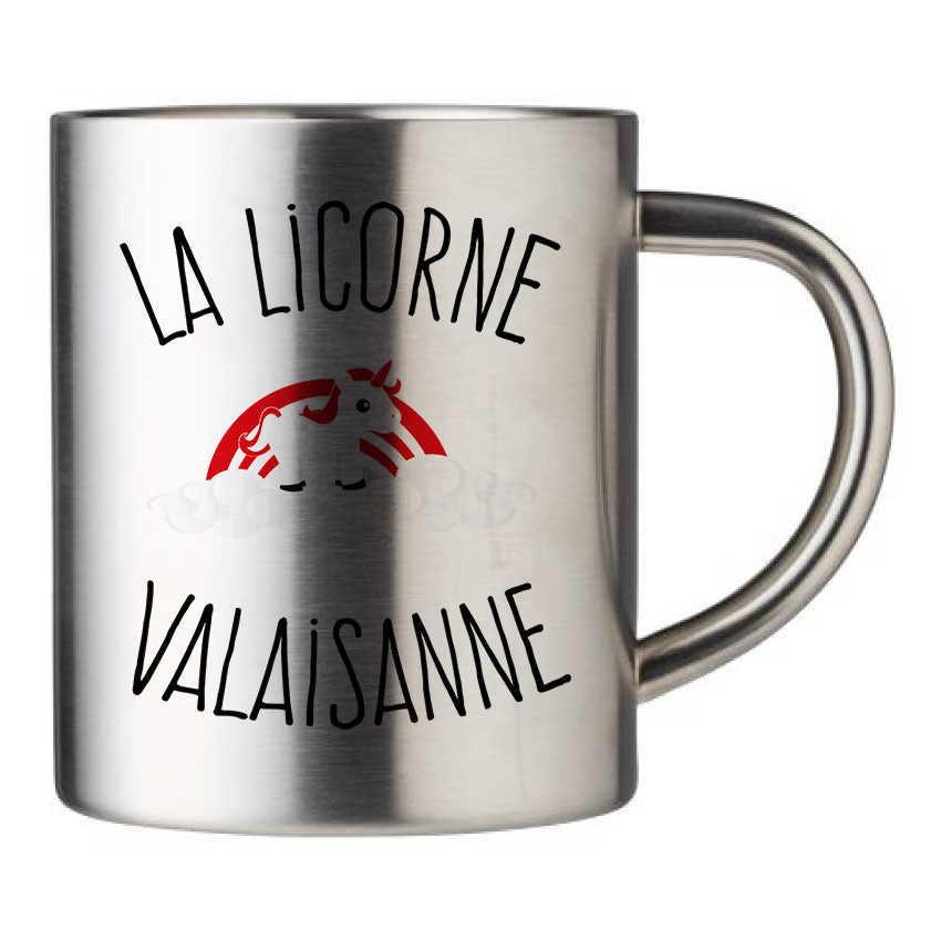 Mug inox personnalisé Licorne valaisanne