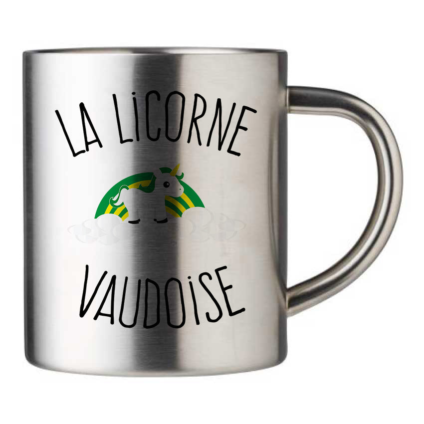 Mug inox personnalisé Licorne vaudoise