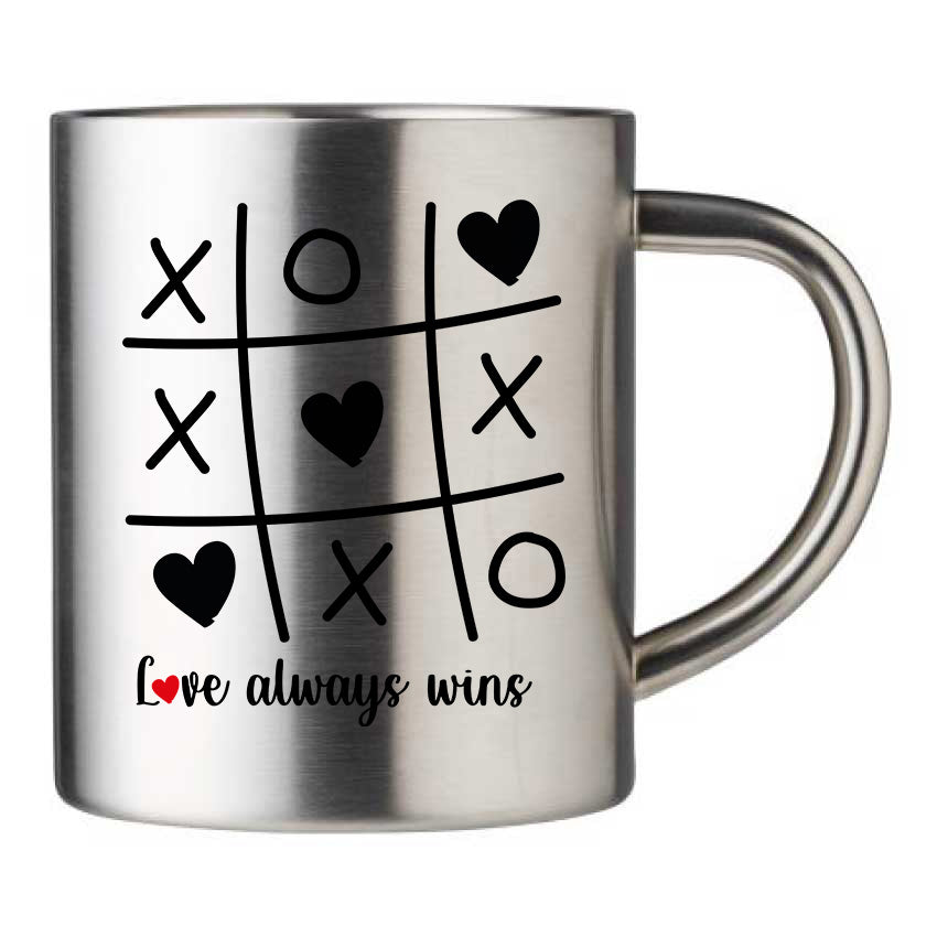 Mug inox personnalisé Love always wins