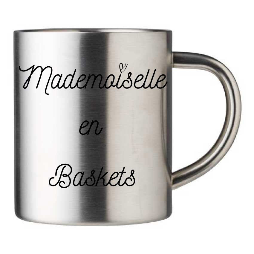 Mug inox personnalisé Mademoiselle en baskets