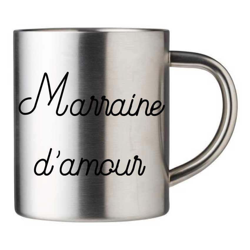 Mug inox personnalisé Marraine d'amour