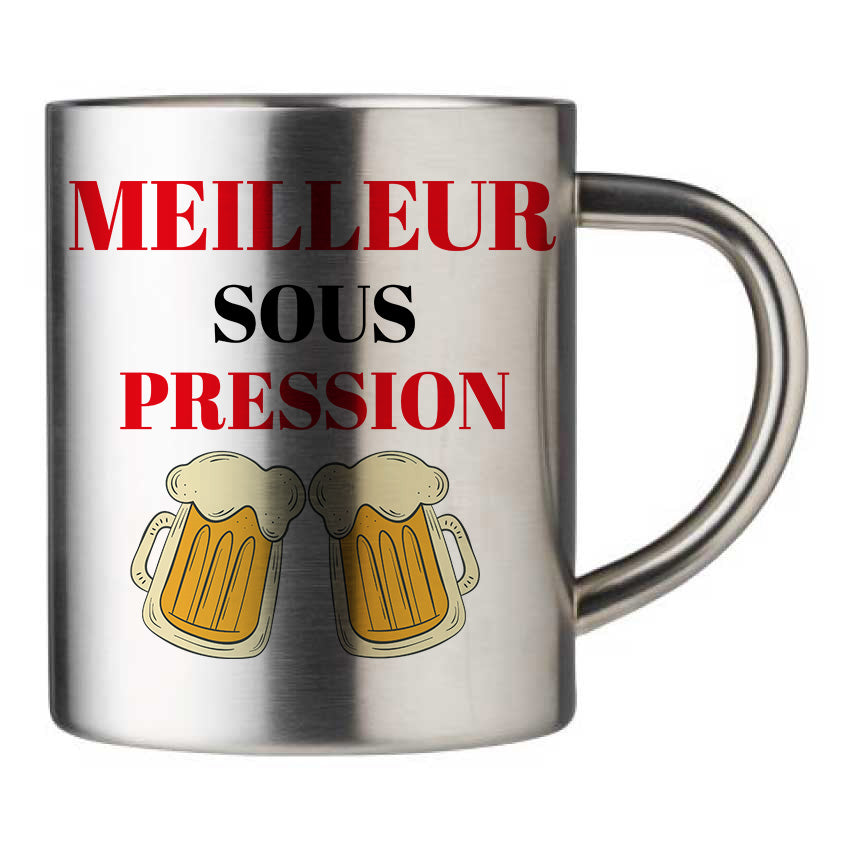 Mug inox personnalisé Meilleur sous pression
