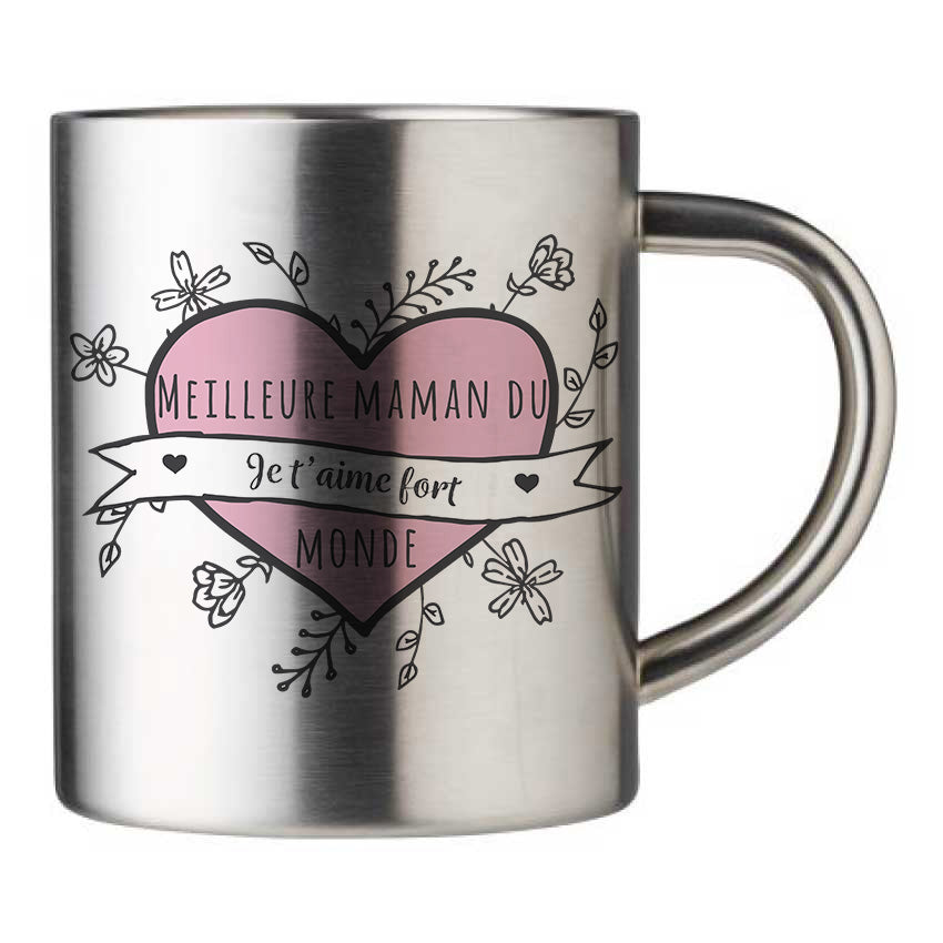 Mug inox personnalisé Meilleure maman du monde à personnaliser