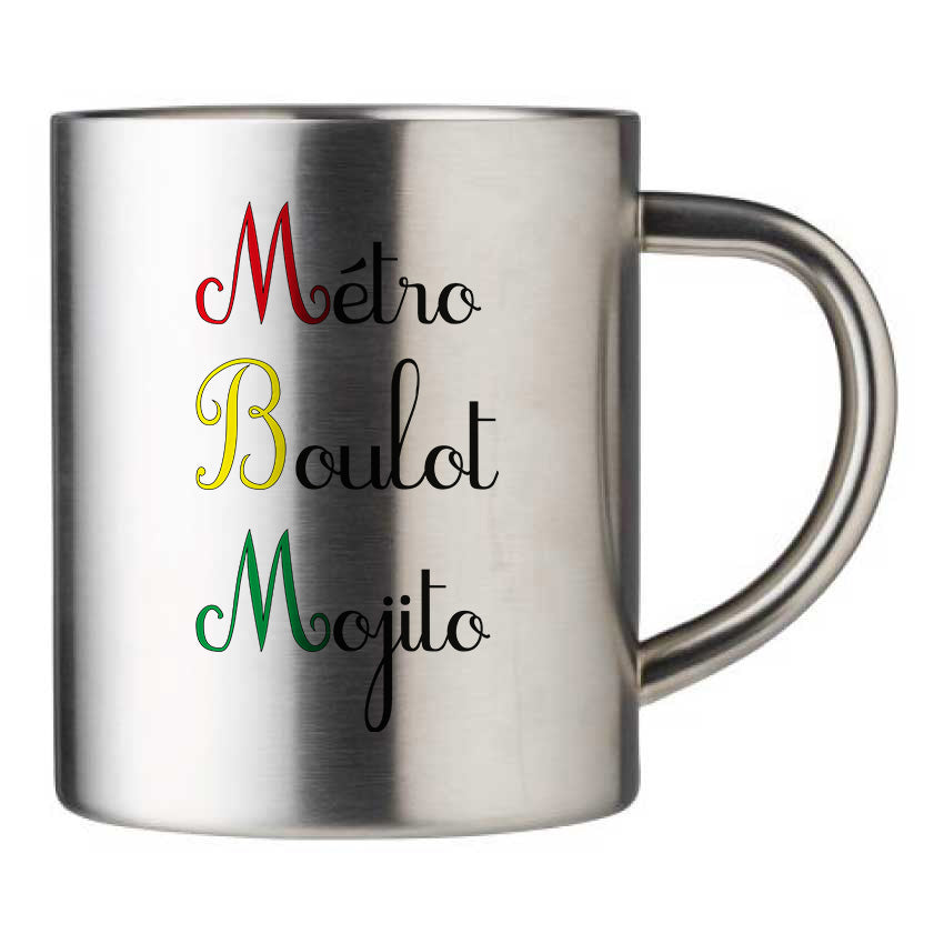 Mug inox personnalisé Metro boulot mojito