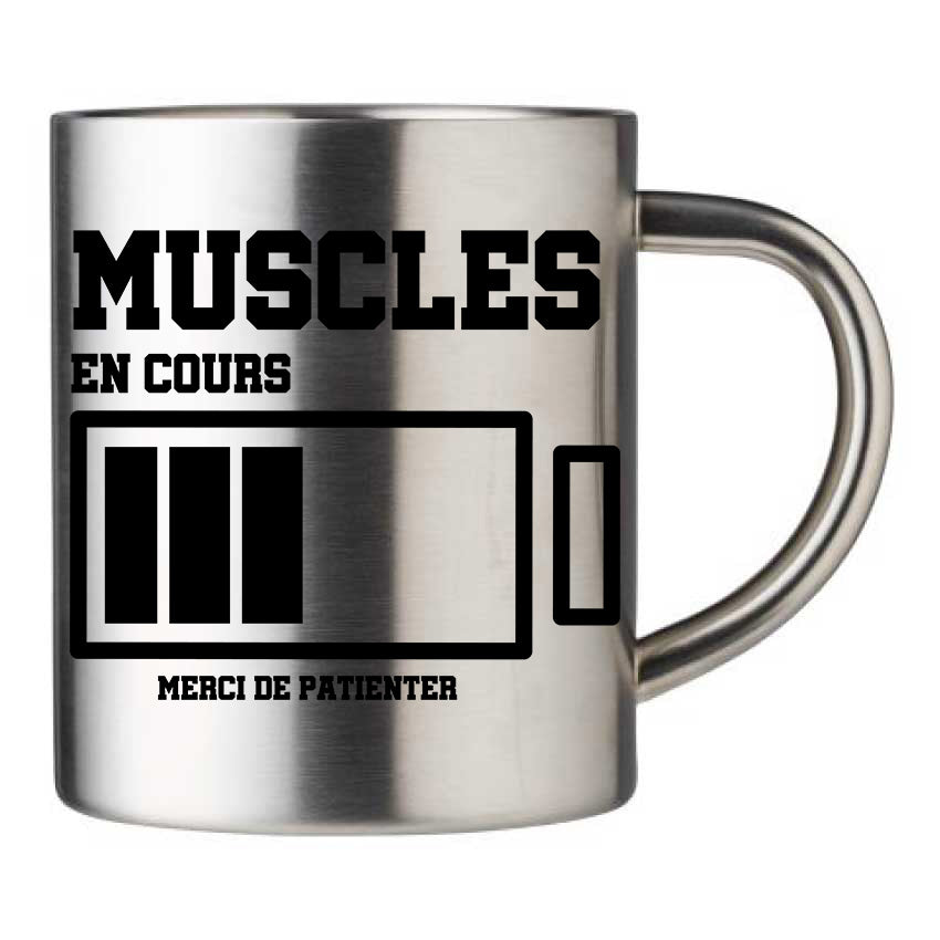 Mug inox personnalisé Muscles en cours