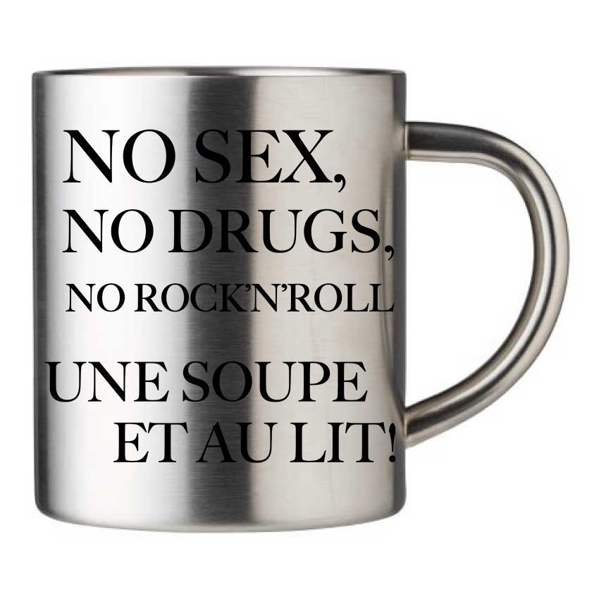 Mug inox personnalisé No sex no drugs