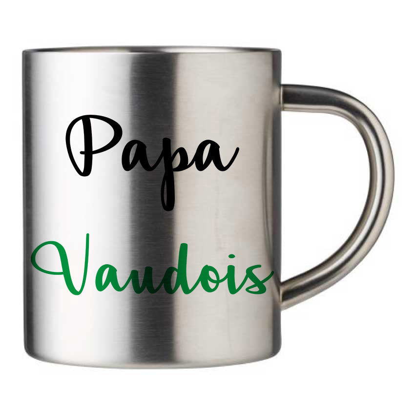 Mug inox personnalisé Papa Vaudois