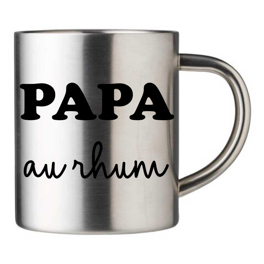 Mug inox personnalisé Papa au rhum