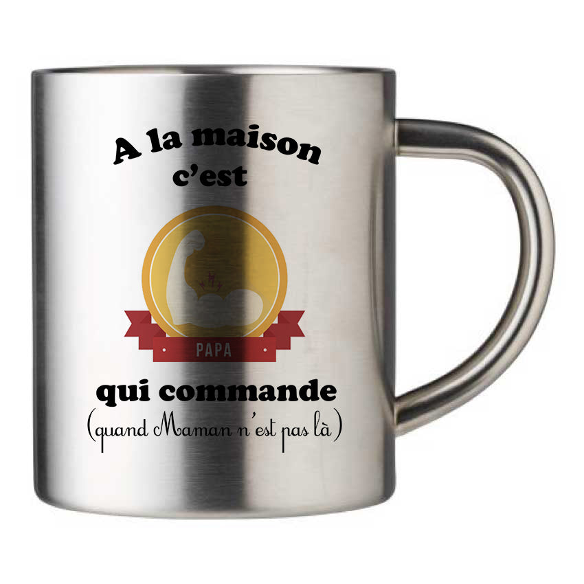Mug inox personnalisé Papa qui commande