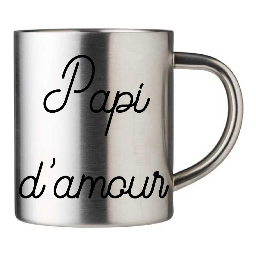 Mug inox personnalisé Papi d'amour