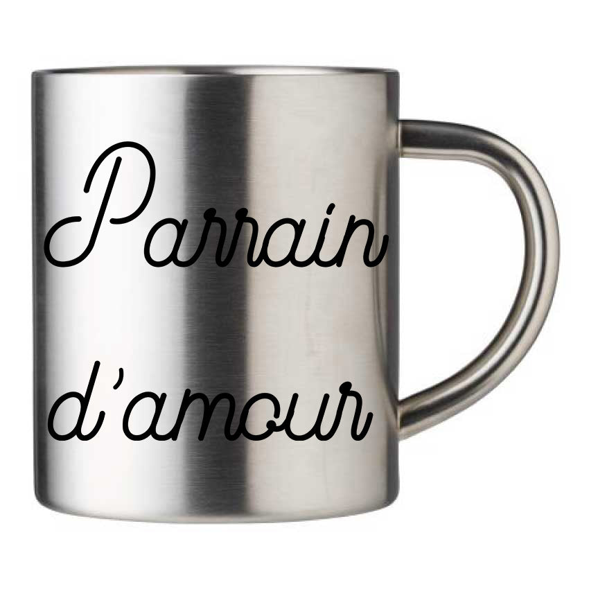 Mug inox personnalisé Parrain d'amour