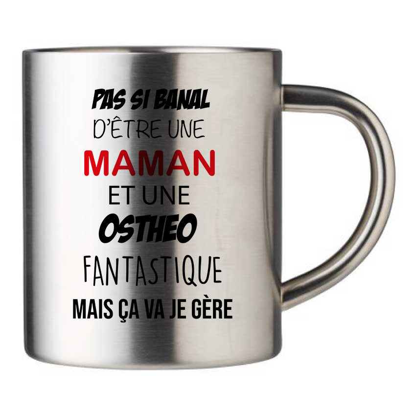 Mug inox personnalisé Pas si banal d'être un maman et une