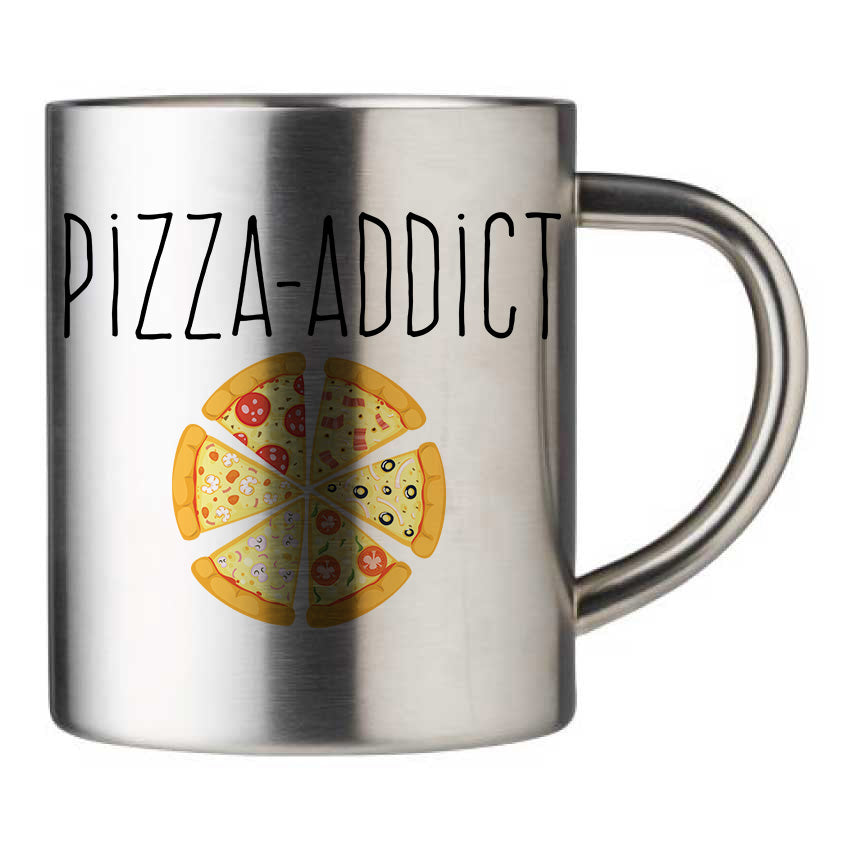 Mug inox personnalisé Pizza Addict