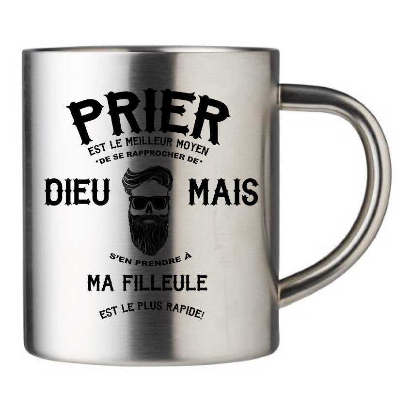 Mug inox personnalisé Prier-est-le-meilleur-moyen
