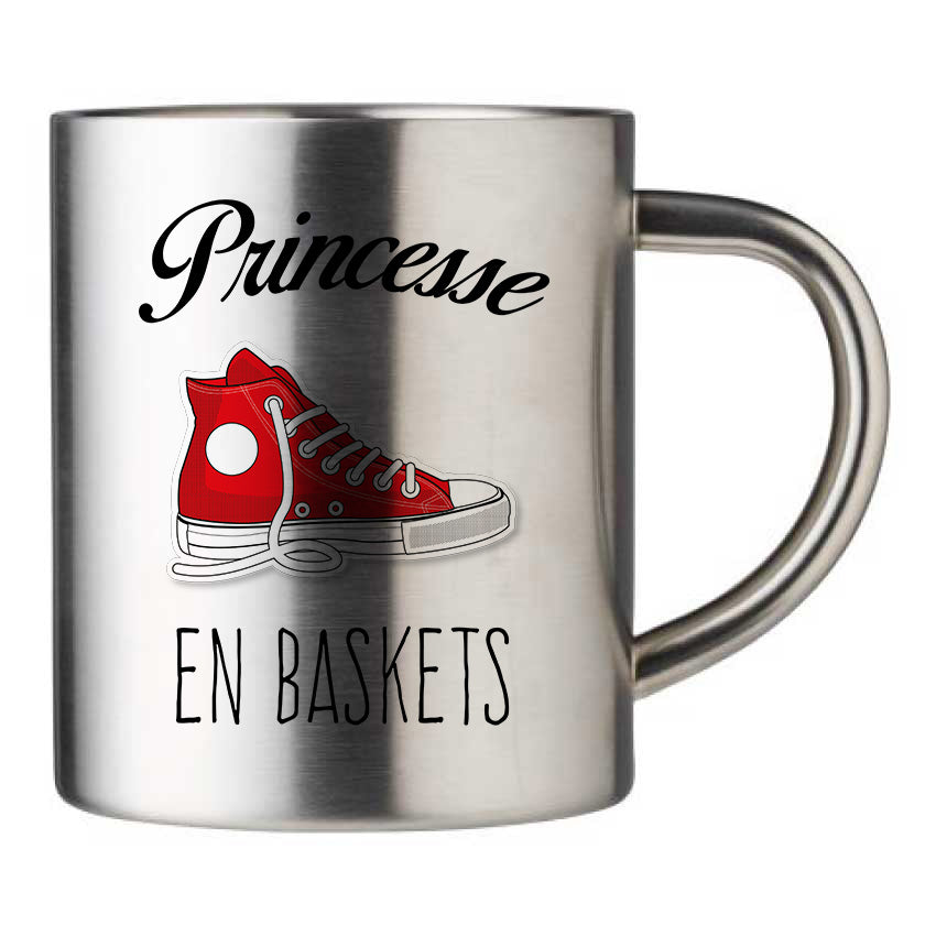 Mug inox personnalisé Princesse en baskets